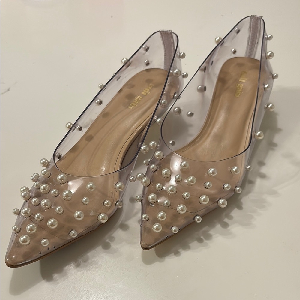 Pearl-Embellished Cult Gaia Kitten Heels